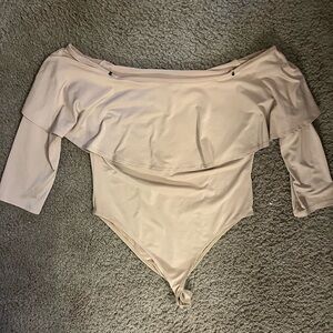 Forever 21 Gold Off the Shoulder Body Suit